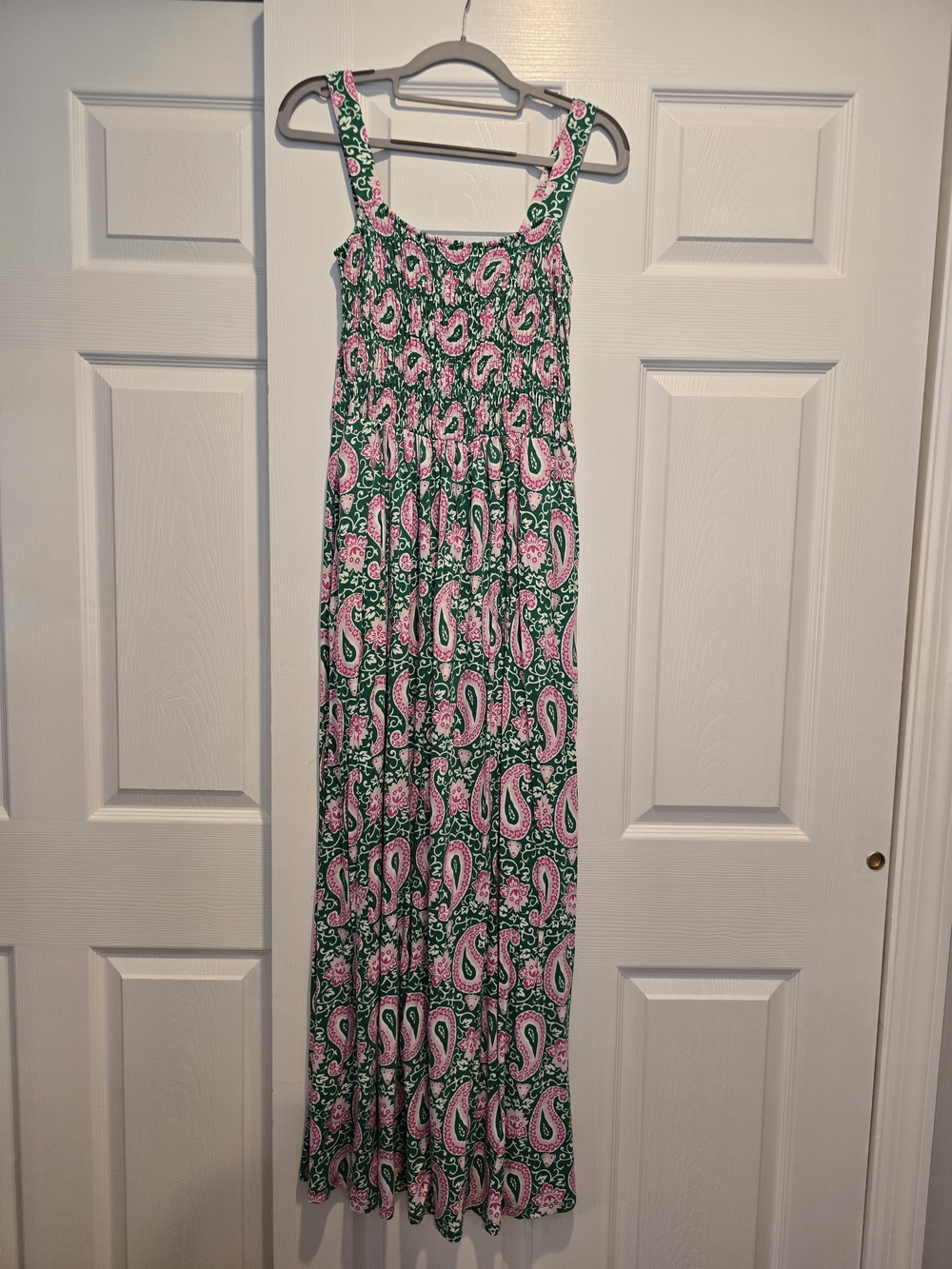 Boden Green and Pink Paisley Maxi Dress